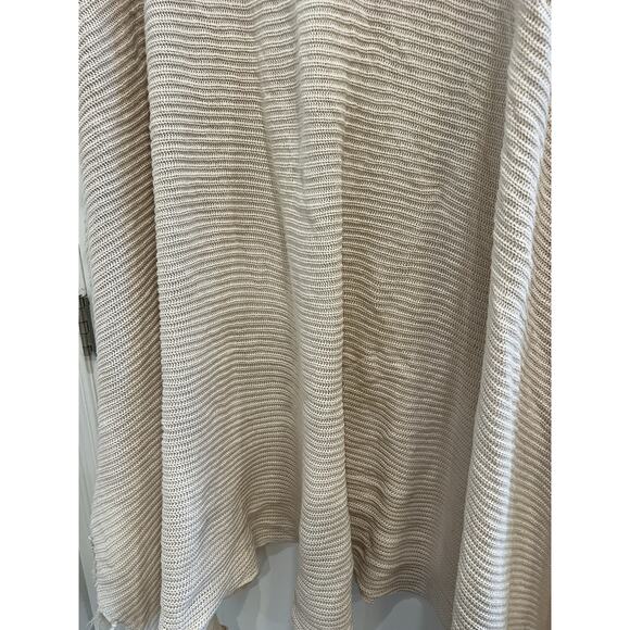 Under The Canopy Throw 60 x 72” 100% Organic Cotton Knit Stitch Blanket Cream - Picture 5 of 10